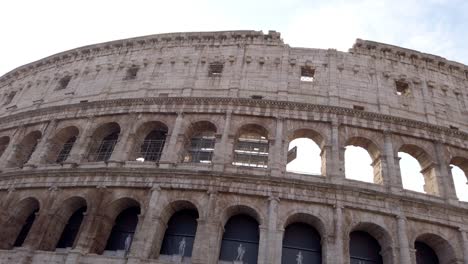 View-on-Colosseum,-largest-amphitheatre-in-the-world-located-in-Rome,-capital-of-Italy