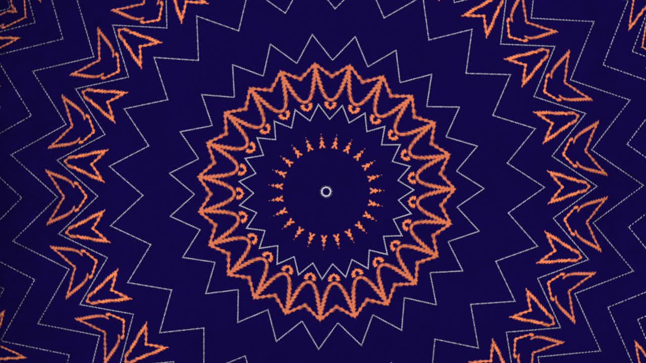 Una spirale ipnotizzante di forme geometriche arancioni e blu