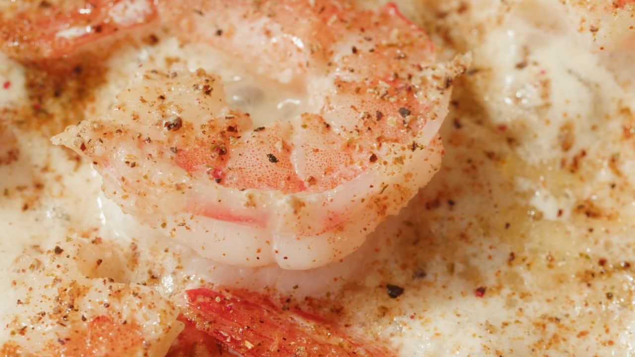 Close-up of Creamy Garlic Shrimp