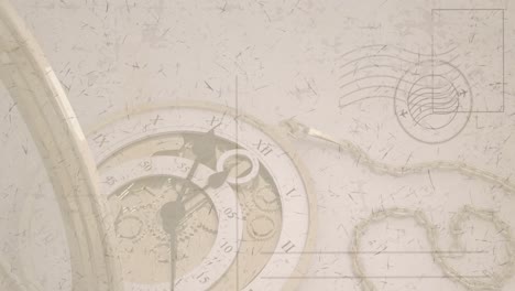 animation of vintage watch over stamped envelope