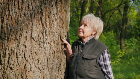 senior woman in a forest