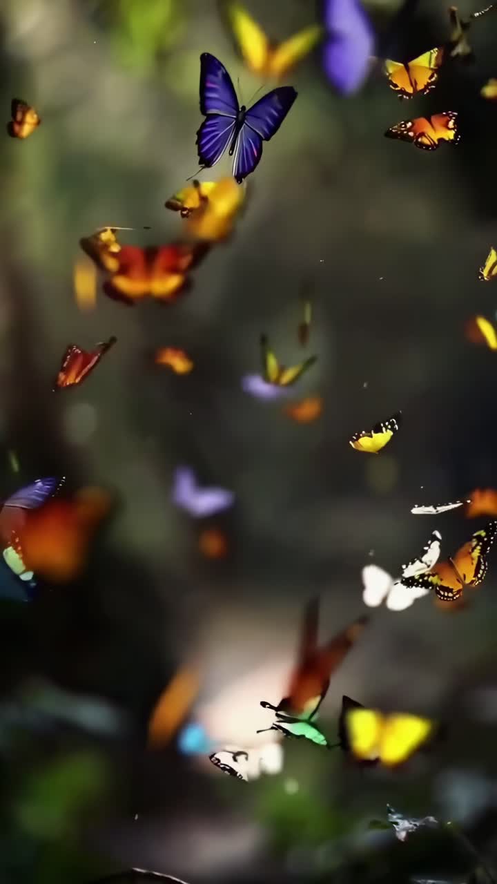 Farfalle colorate che volano con grazia in un ambiente naturale da sogno