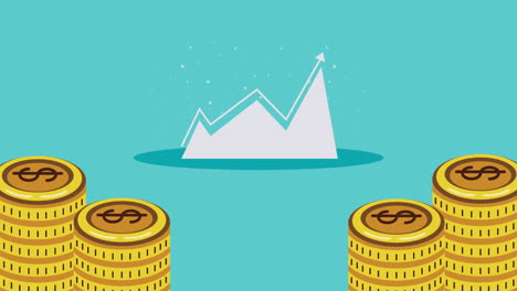 coins money with infographic animation