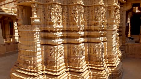 ancient architecture of the shri parsva nath ji mandir at jaisalmer sonargarh fort, rajasthan, india