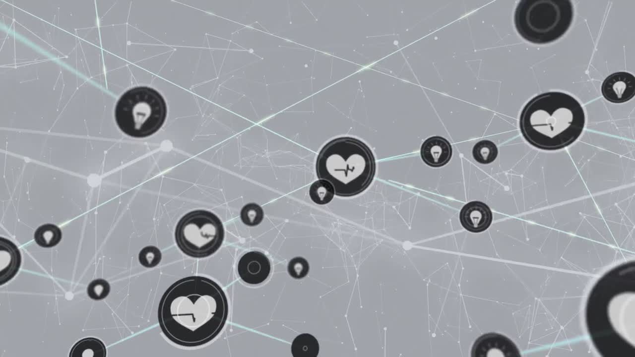 animación de la red de conexiones sobre un fondo blanco