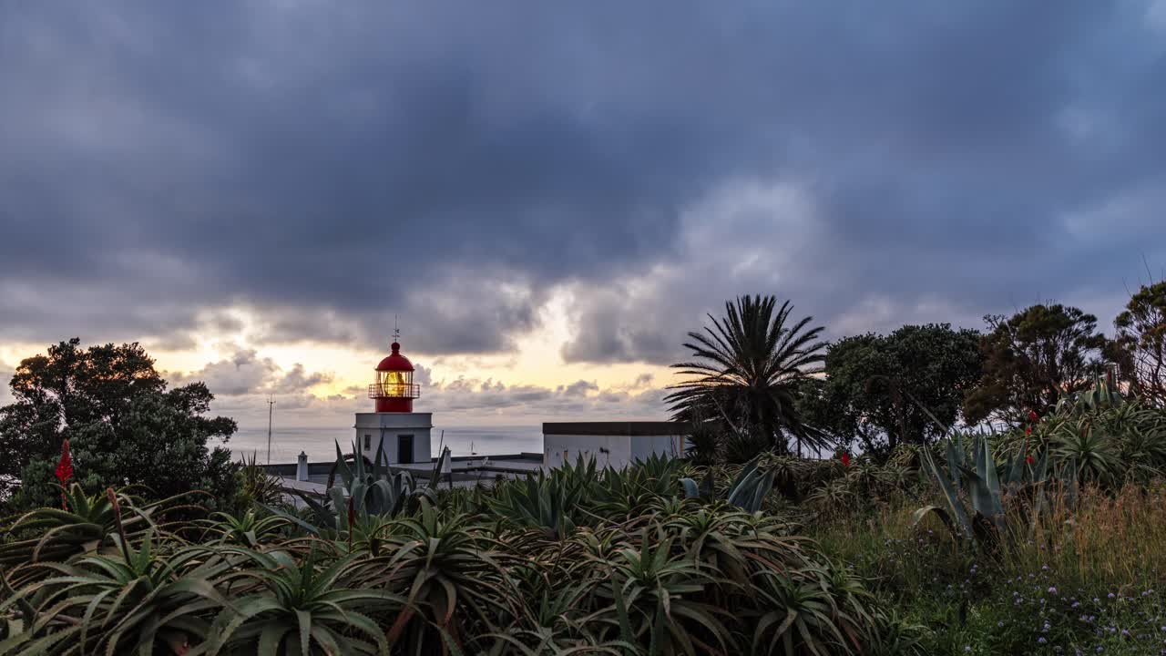 Lighthouse and clouds time lapse, Ponta do Pargo, Madeira, Portugal