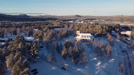 ancient arvidsjaur parish during winter in sweden