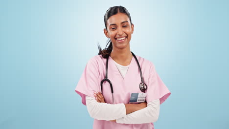 Smile,-crossed-arms-and-face-of-woman-nurse