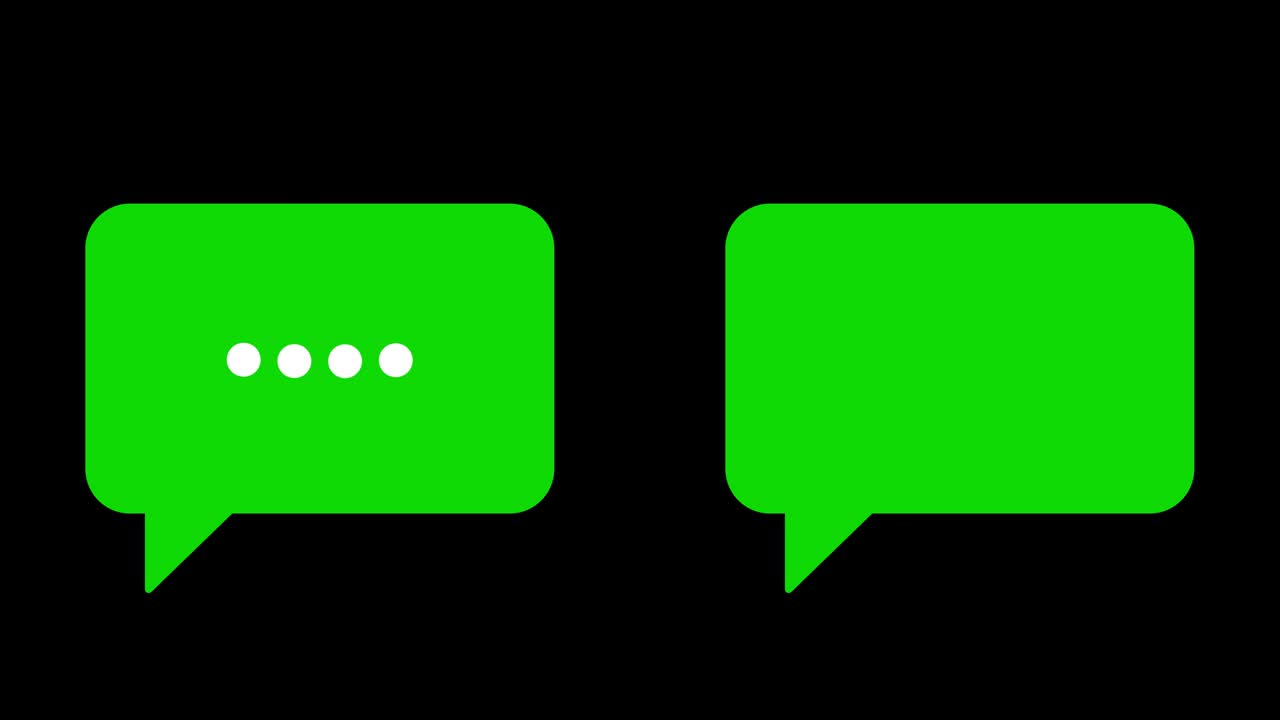 Speech bubbles, message clouds with circle loading bar animation, Alpha Channel (transparent background + Loop 4k)