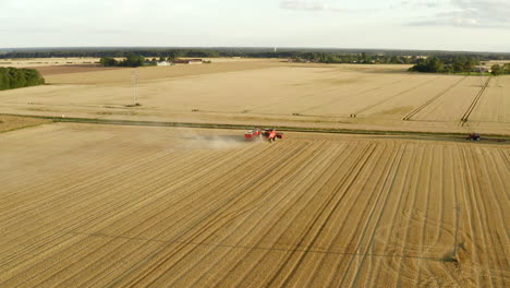 combine harvester drone aerial crops