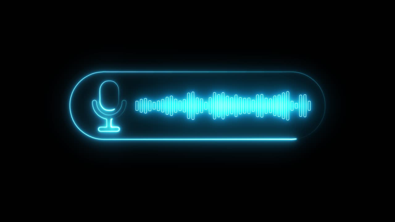 Neon microphone and sound wave