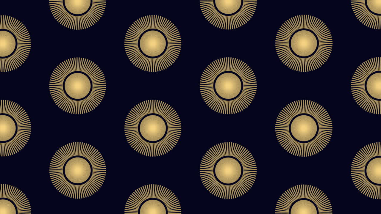 Neon futuristic circles pattern with rainbow lines on black gradient