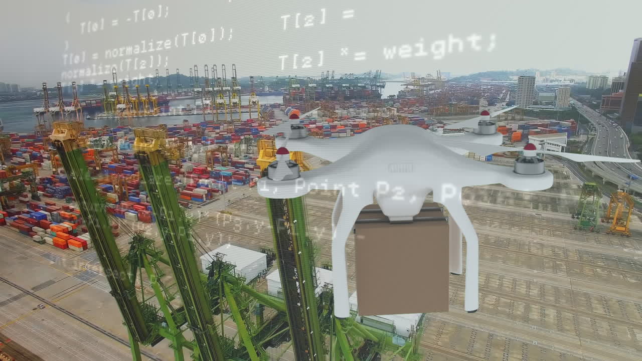 Дрон, летящий в небе