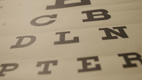 eye exam chart in an eye doctor's clinic