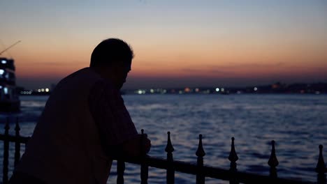 Afternoon-Alone-Man-Silhouette-With-Seaview