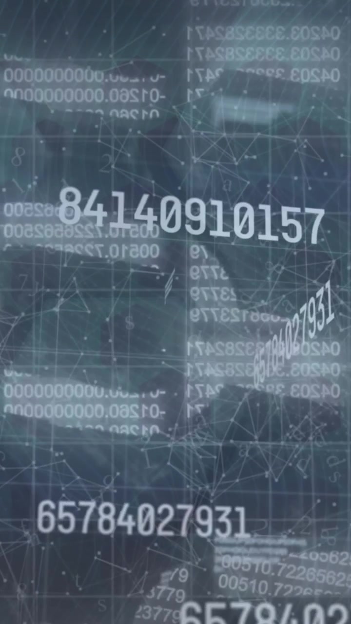 Animazione di elaborazione dati digitali su catene