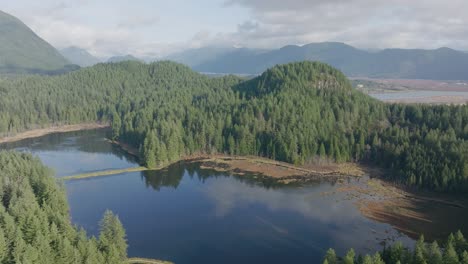 Aerial-Footage-of-Minnekhada-Regional-Park-in-4k,-British-Columbia,-Canada