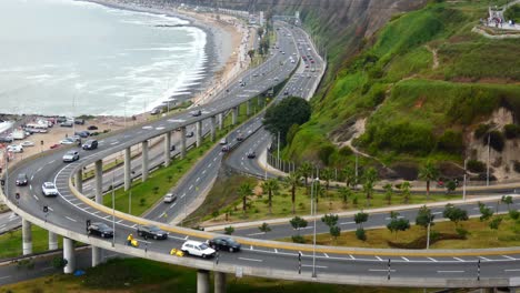 overpass that takes cars from coastal freeway called "costa verde" to an uphill street called "bajada armendariz