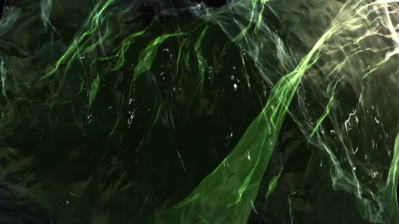 волнистый зеленый психоделический темный физический дым на черном градиенте