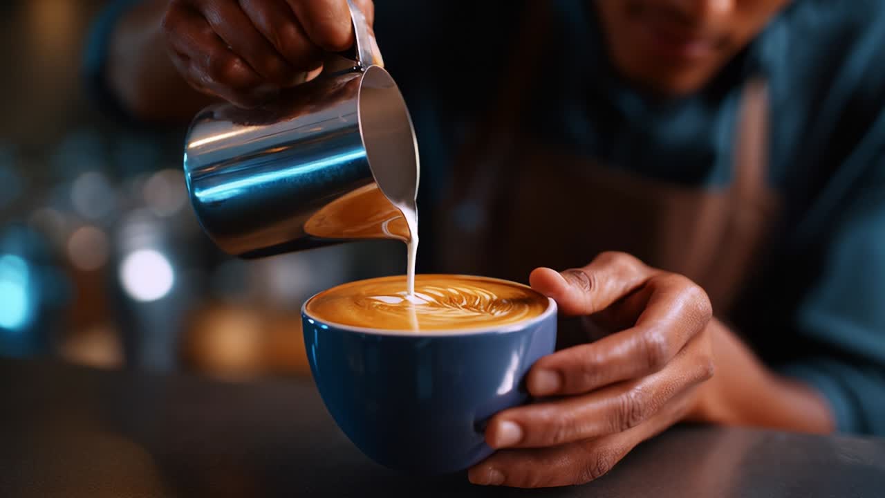 라테 아트를 만드는 것