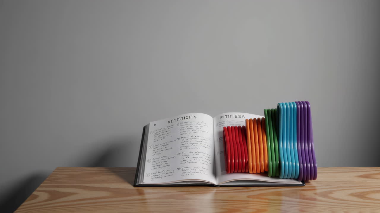 Fitness and Diet Planning Journal with Colorful Hangers