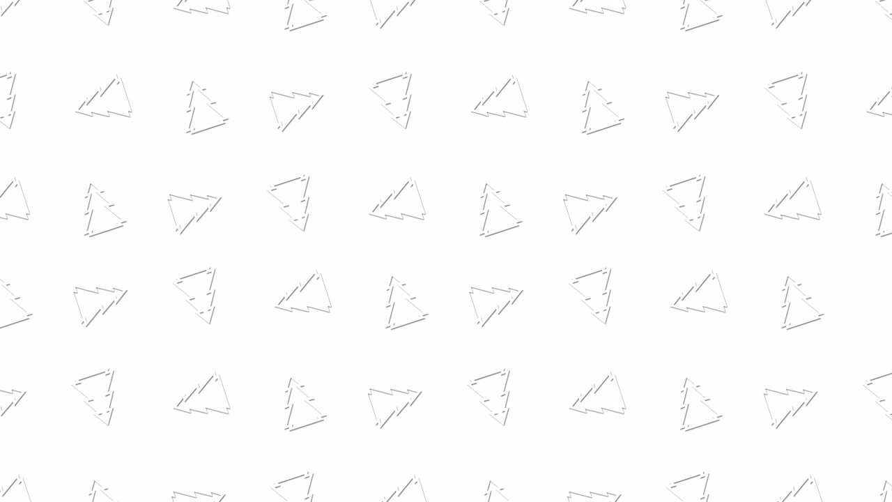 árboles de navidad bucle de animación. fondo de patrón sin costuras. árboles de navidad pequeños y dibujados gráficamente giran lentamente sobre un fondo blanco