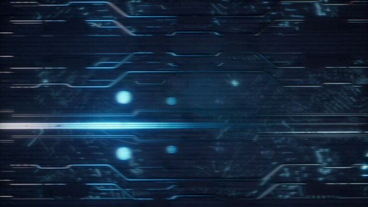 Concetto di IA con sfondo di circuiti digitali luminosi.