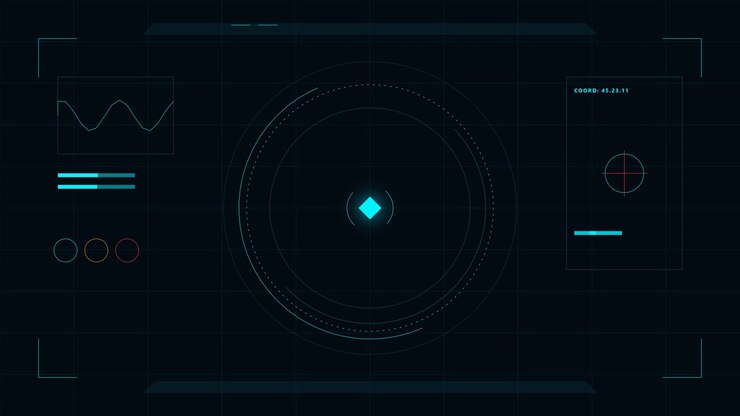 Futuristic Digital HUD Interface with Scanning Target