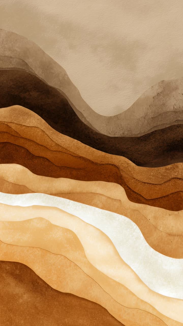 Abstract earthy layers in a top-down video style, showcasing natural textures and tones