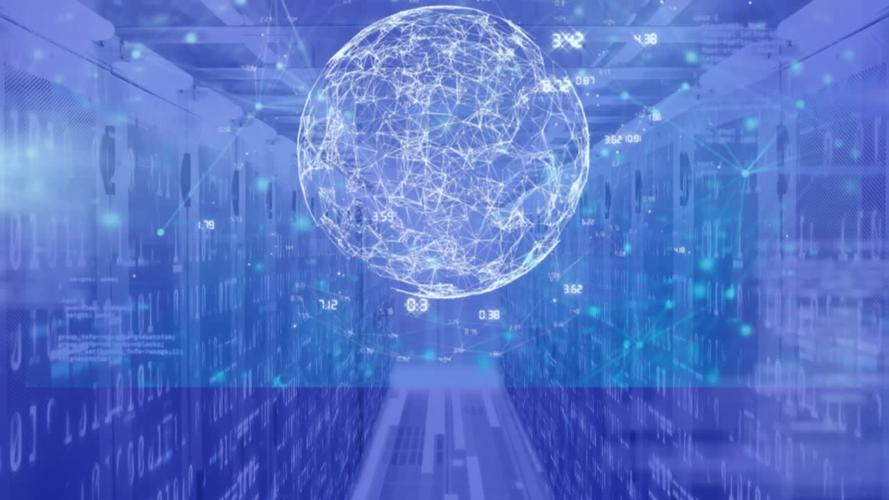 Animation of data processing over computer servers