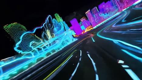 neon cityscape: a psychedelic, futuristic journey