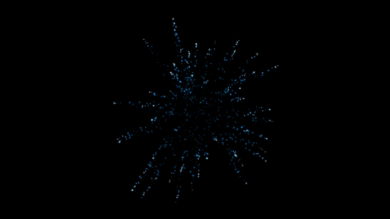 Blue Particle Explosion Against Black Background