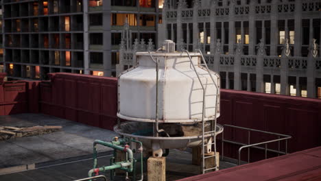 dettaglio del serbatoio della torre d'acqua di new york