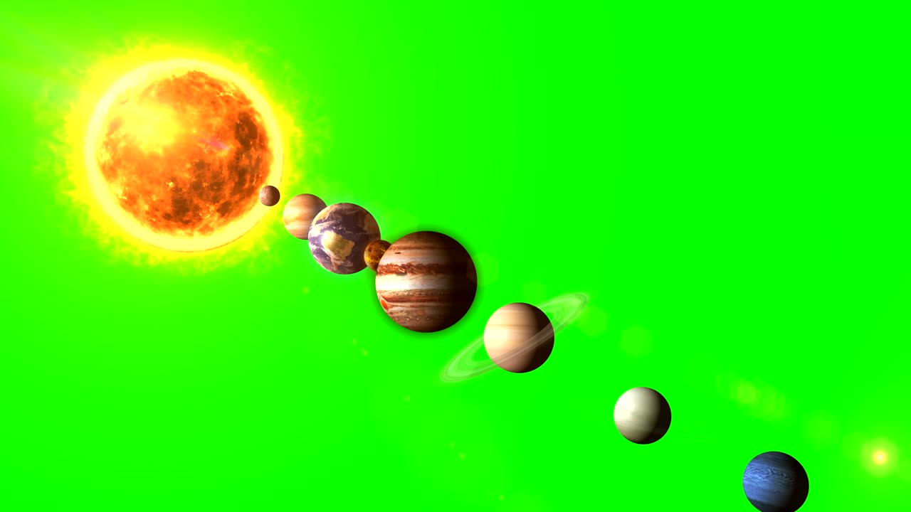 sistema solar con sol y planetas