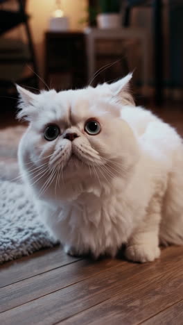 adorable white fluffy cat moments