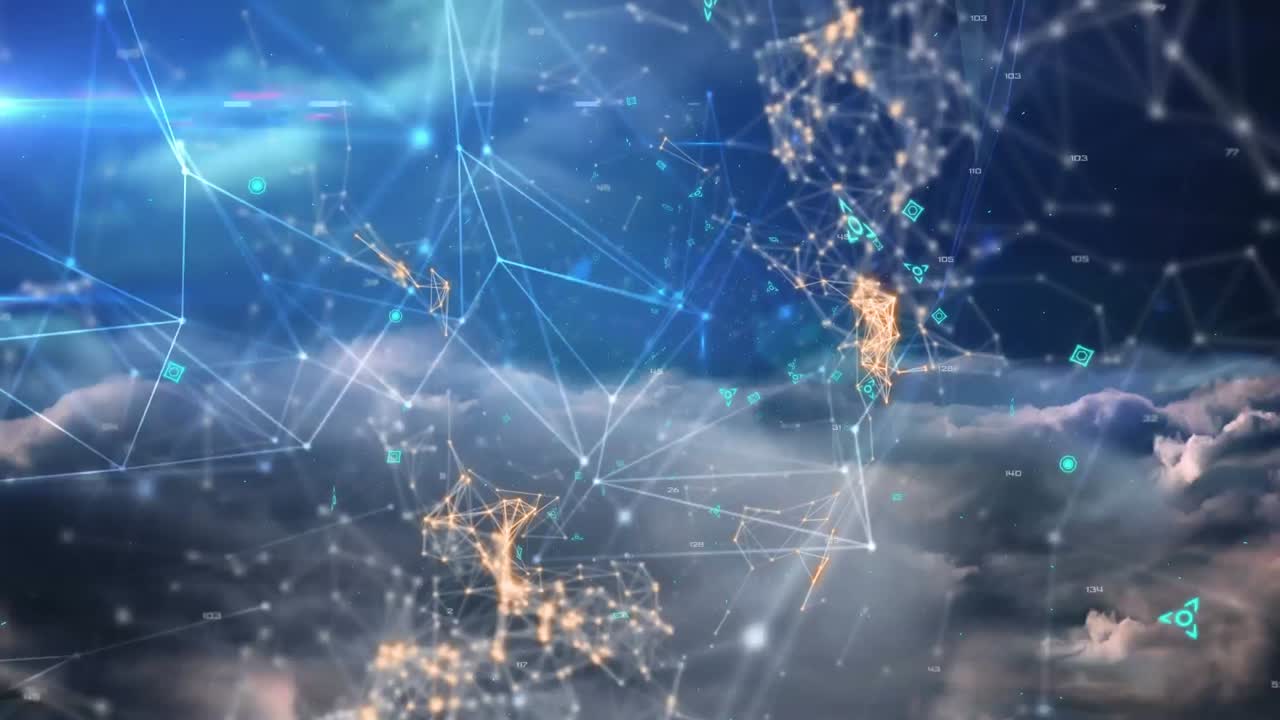 animación de marcadores flotantes con redes de conexiones