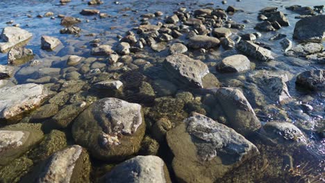 rocks in cold stream in northern canada