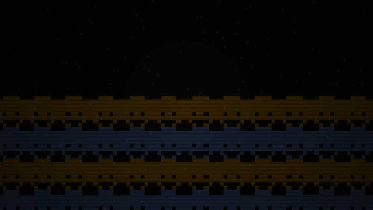 Dynamic Retro Pixel Art Animation with Shifting Horizontal Bars