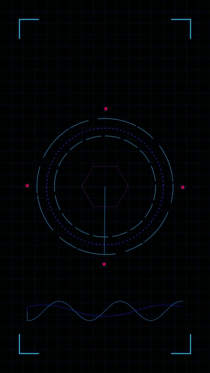 Futuristic Digital Radar Interface with Rotating Scanning Line