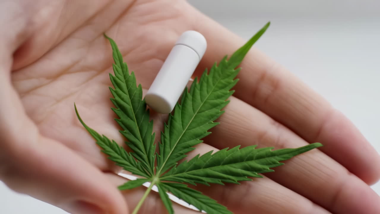 Foglia di cannabis e olio di CBD