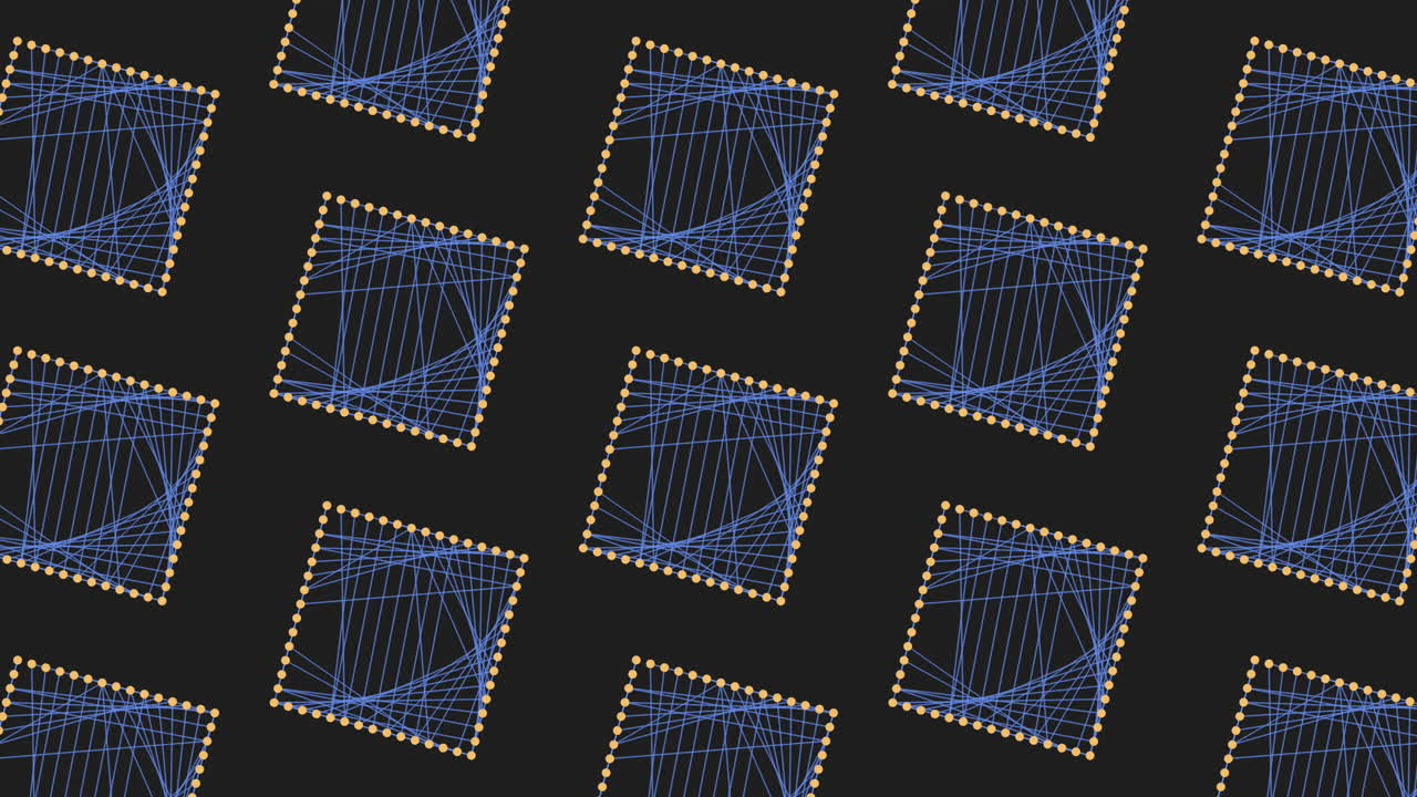 patrón digital de cubos sin costura con puntos de neón en gradiente negro