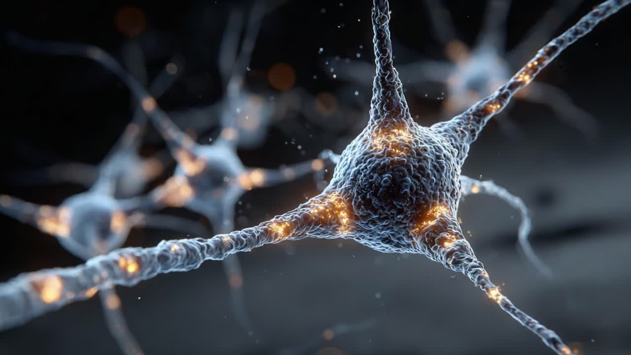 Captivating Close-Up of Neurons with Glowing Synapses, Showcasing the Intricate Connection and Communication within the Nervous System in Stunning Detail