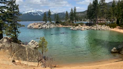 &quot;diver&#39;s cove&quot; dentro del parque estatal sand harbor y es un sitio de buceo popular para clases en aguas abiertas y entrenamiento de buceo para principiantes.