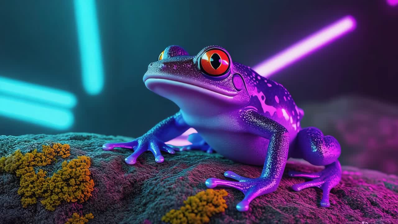 Neon Glowing Frog