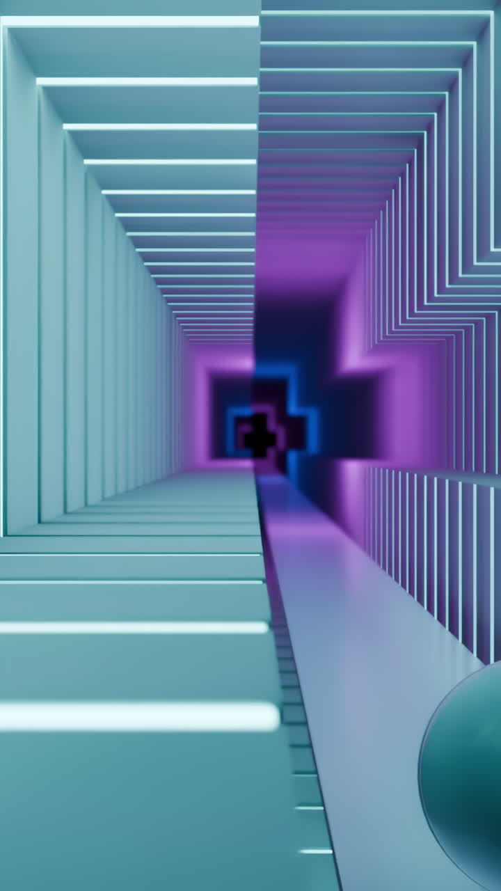 túnel de neón abstracto y futurista