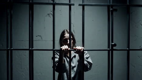 woman in prison cell