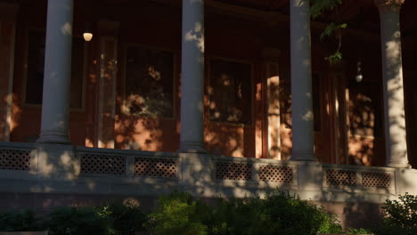 the columns within trinkhalle's open colonnade in spa town of baden-baden, germany - close up