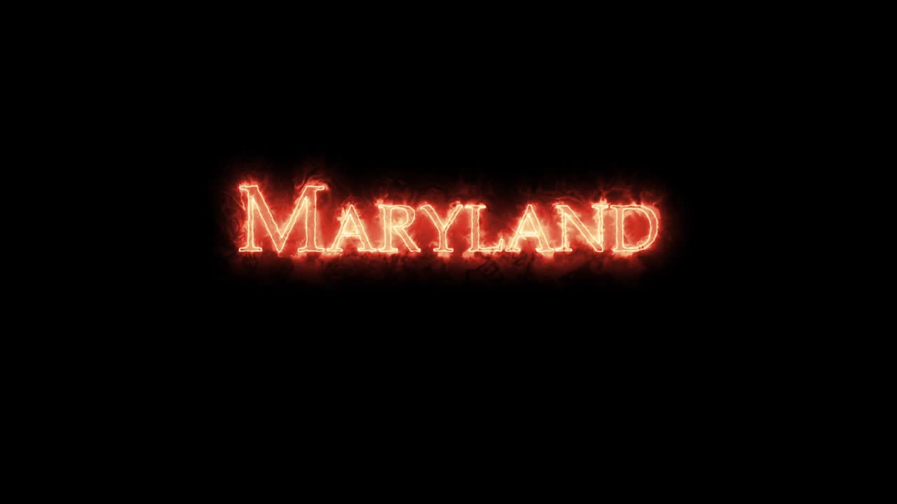 메릴랜드는 불로 쓰여져 있습니다.