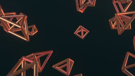 Futuristic shape, flying, animation of an abstract objects. Dynamic technology concept background.