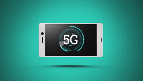 5g mostrado en el teléfono inteligente